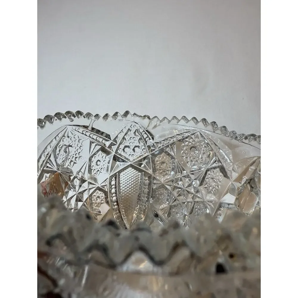 1930’s Pressed Glass, Star Design, MG6 by McKee 4” W x 3.5” H